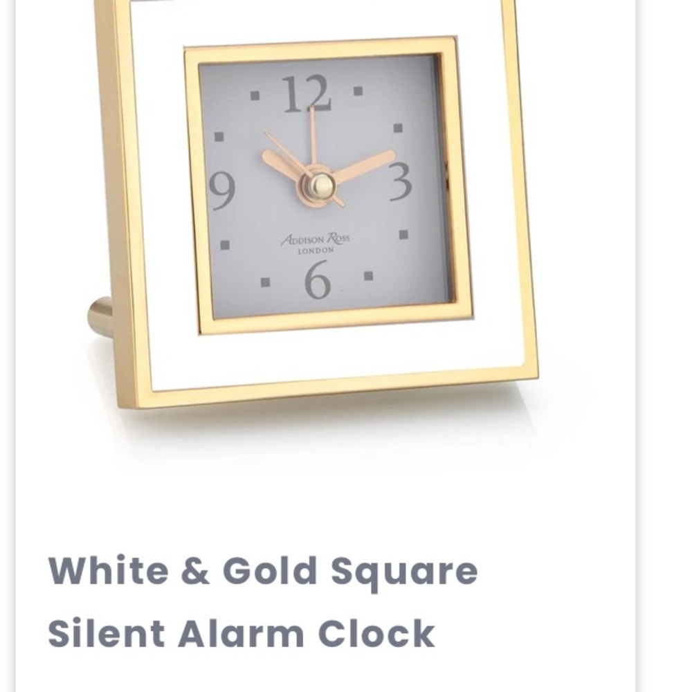Addison Ross White and Gold Square Clock - Picture 2 of 5